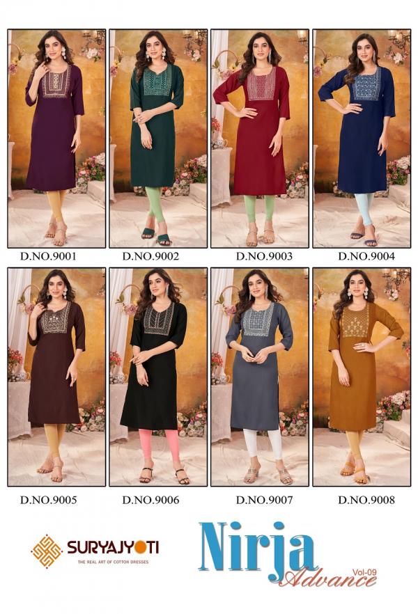 Suryajyoti Nirja Advance Vol-9- Straight Kurtis